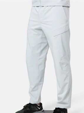 Nike White Men's Cargo Pants with Side Flap Pockets